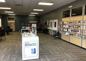 Interior of Victra Verizon Authorized Retail Store in Wallace, NC.