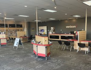 Interior of Victra Verizon Authorized Retail Store in Wilmington - Mky Junction, NC.