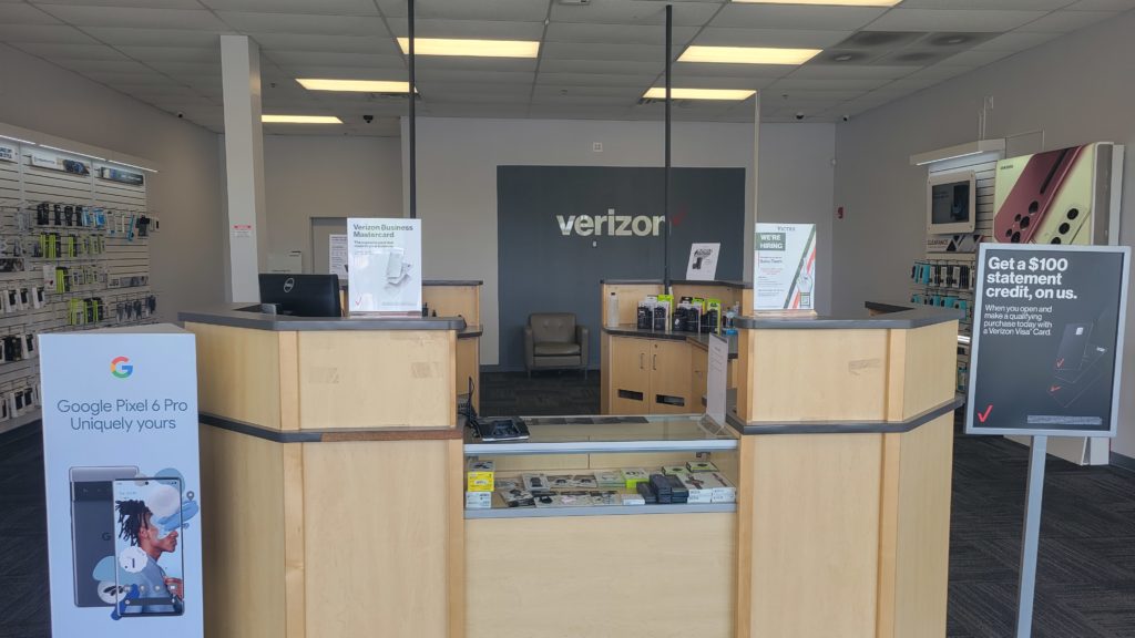 Interior of Victra Verizon Authorized Retail Store in Sicklerville, NJ.