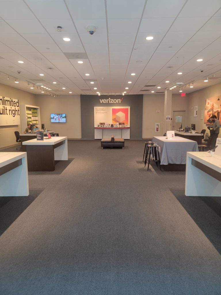 Interior of Victra Verizon Authorized Retail Store in Eastview Mall, NY.