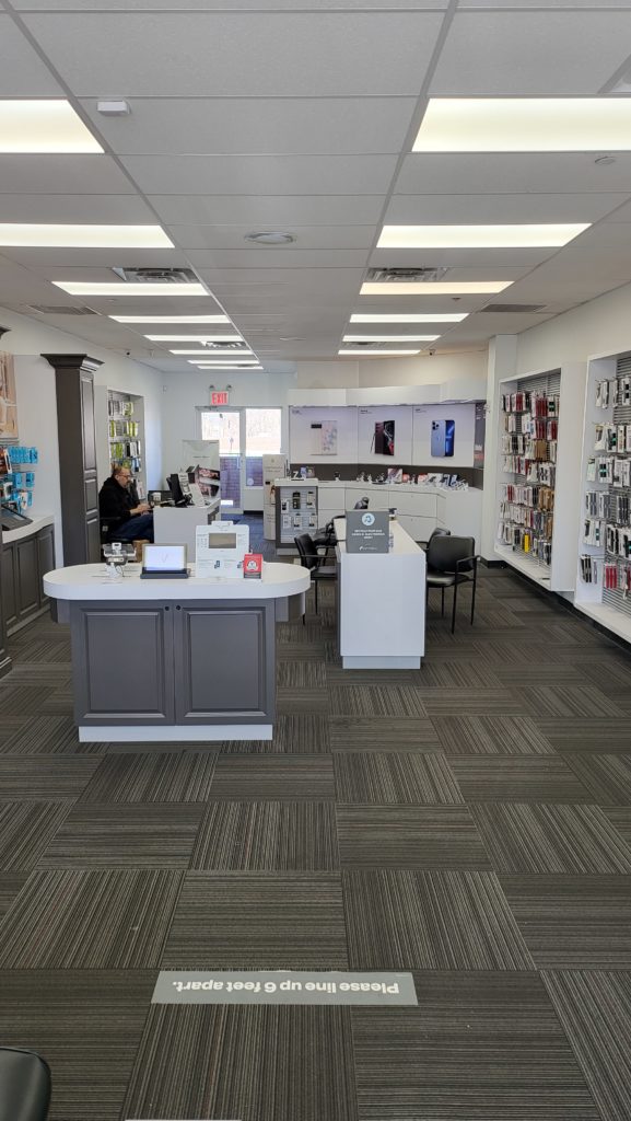 Interior of Victra Verizon Authorized Retail Store in Staten Island Woodrow, NY.