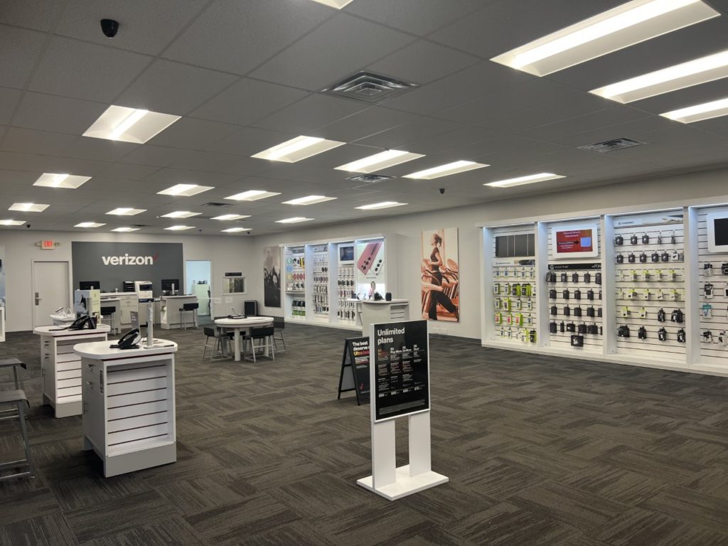 Interior of Victra Verizon Authorized Retail Store in Massillon, OH.