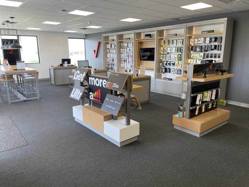 Interior of Victra Verizon Authorized Retail Store in Napoleon, OH.
