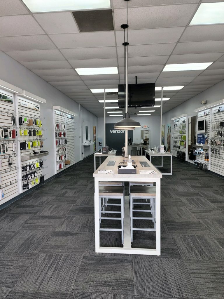 Interior of Victra Verizon Authorized Retail Store in Newark, OH.