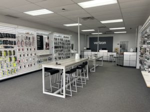 Interior of Victra Verizon Authorized Retail Store in Oberlin, OH.