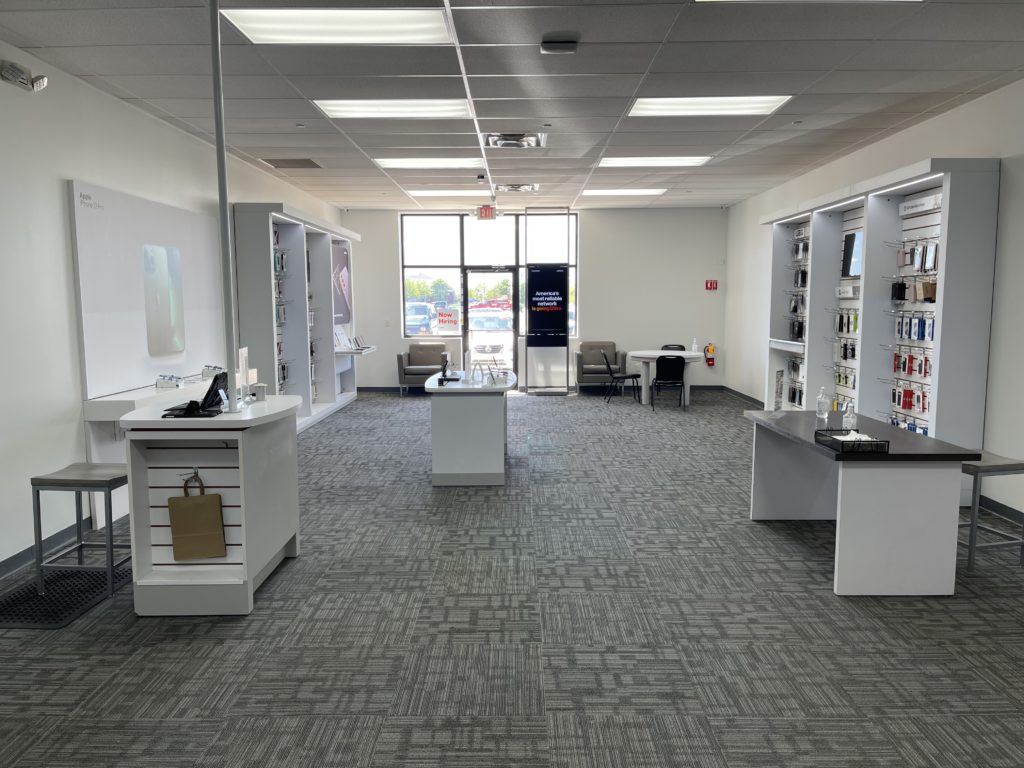 Interior of Victra Verizon Authorized Retail Store in Waterville, OH.