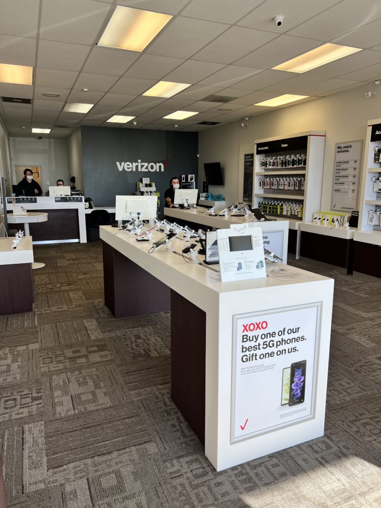 Interior of Victra Verizon Authorized Retail Store in Brookings, OR.