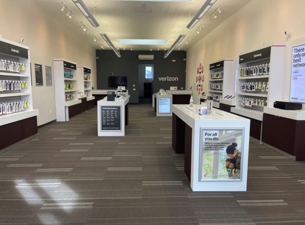 Interior of Victra Verizon Authorized Retail Store in Tillamook, OR.
