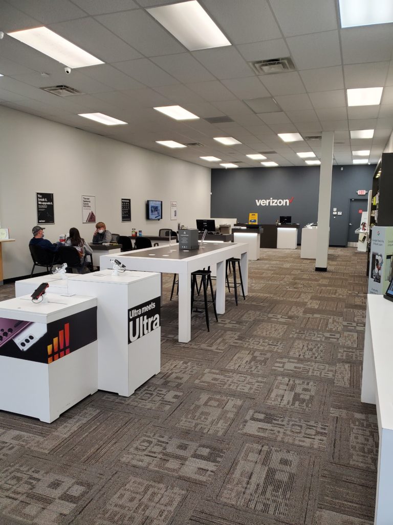 Interior of Victra Verizon Authorized Retail Store in Cranberry, PA.