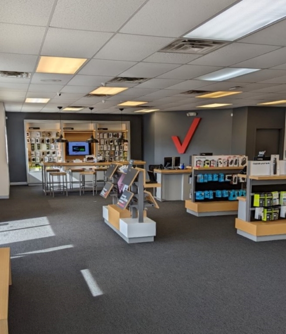 Interior of Victra Verizon Authorized Retail Store in Everett, PA.