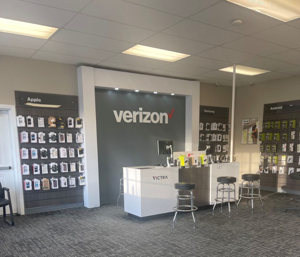 Interior of Victra Verizon Authorized Retail Store in Greenville, PA.