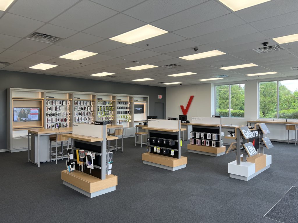 Interior of Victra Verizon Authorized Retail Store in Langhorne, PA.