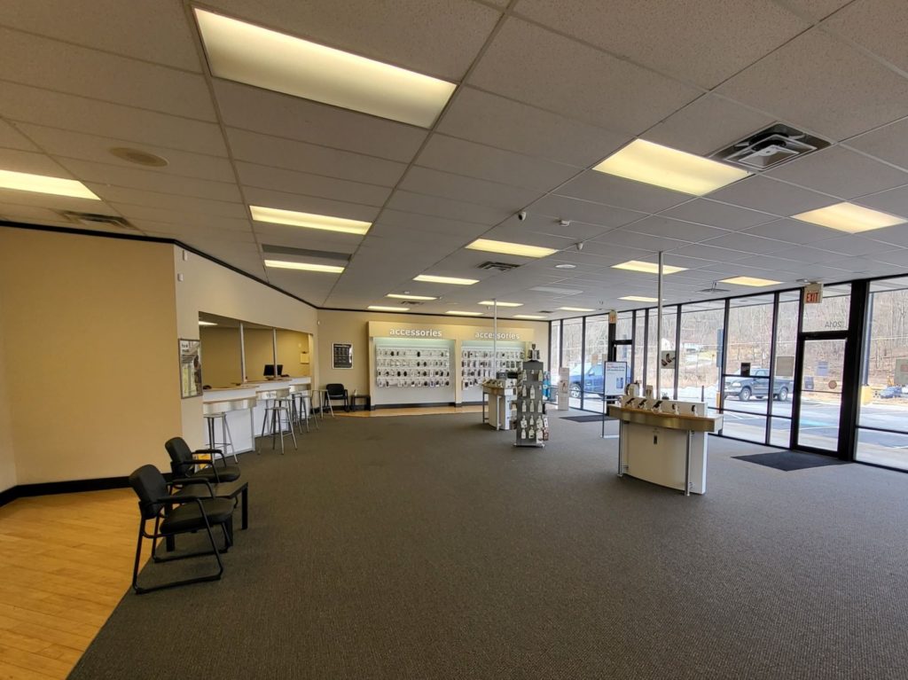Interior of Victra Verizon Authorized Retail Store in Lewistown, PA.