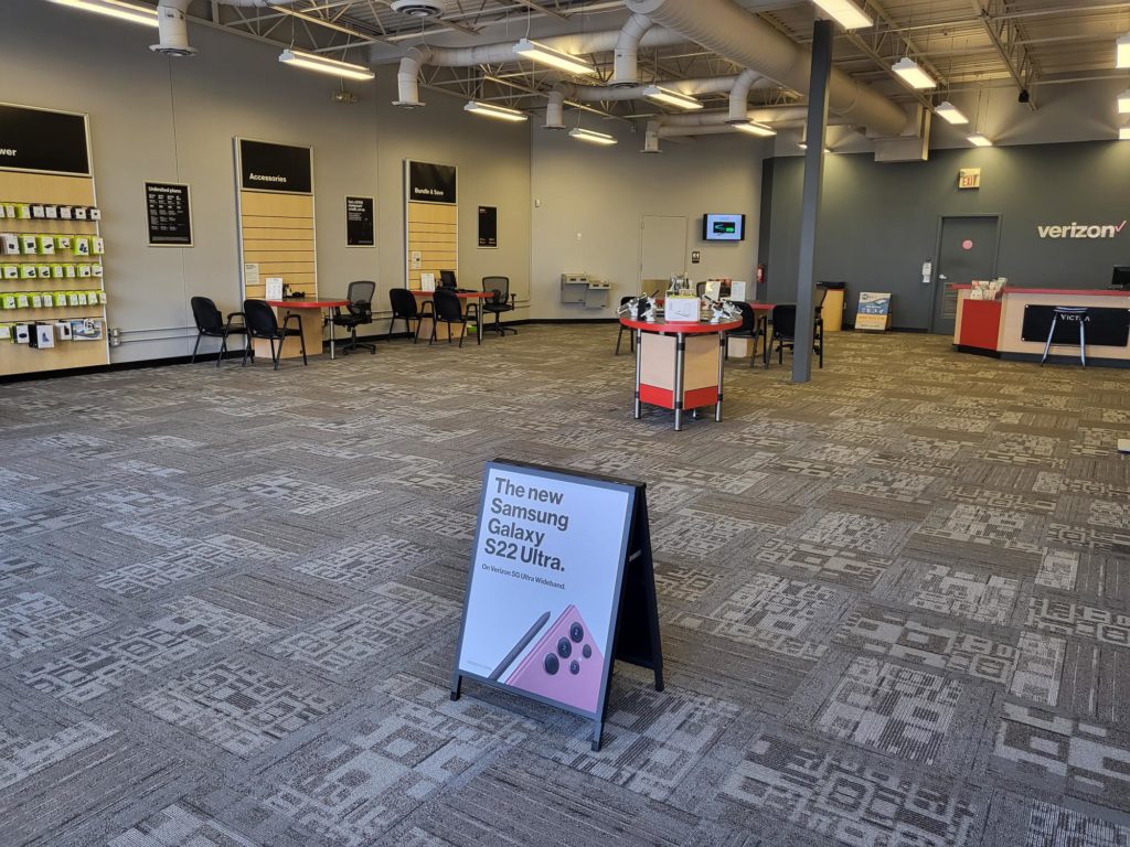 Interior of Victra Verizon Authorized Retail Store in Manheim, PA.