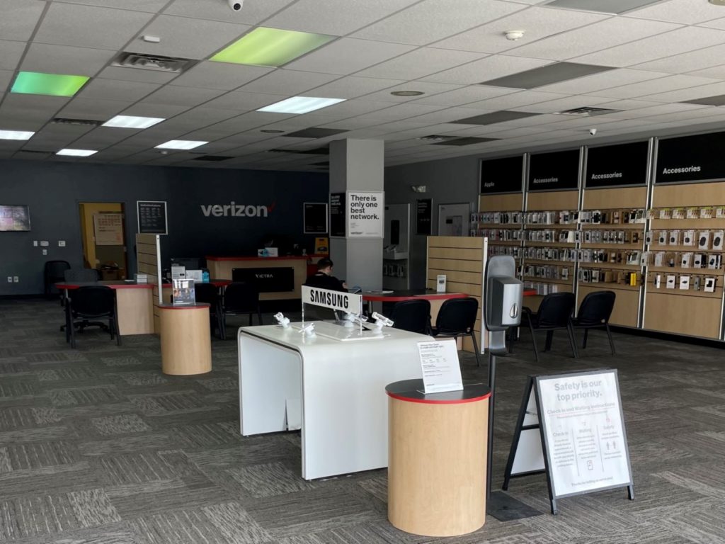 Interior of Victra Verizon Authorized Retail Store in Shrewsbury, PA.