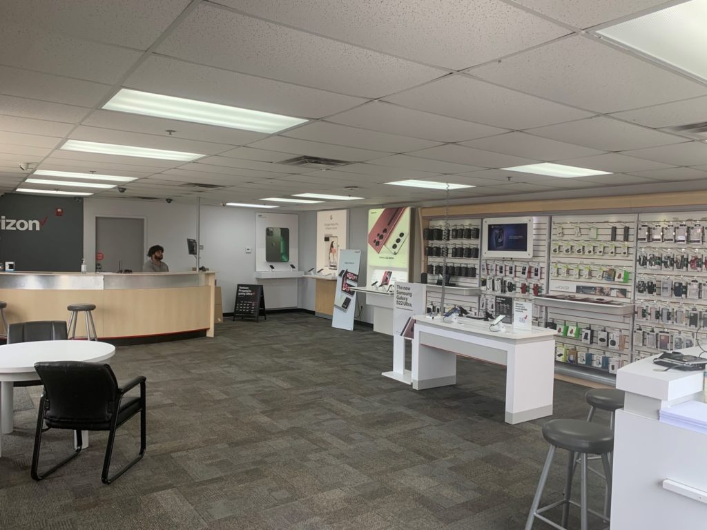 Interior of Victra Verizon Authorized Retail Store in Newport, RI.