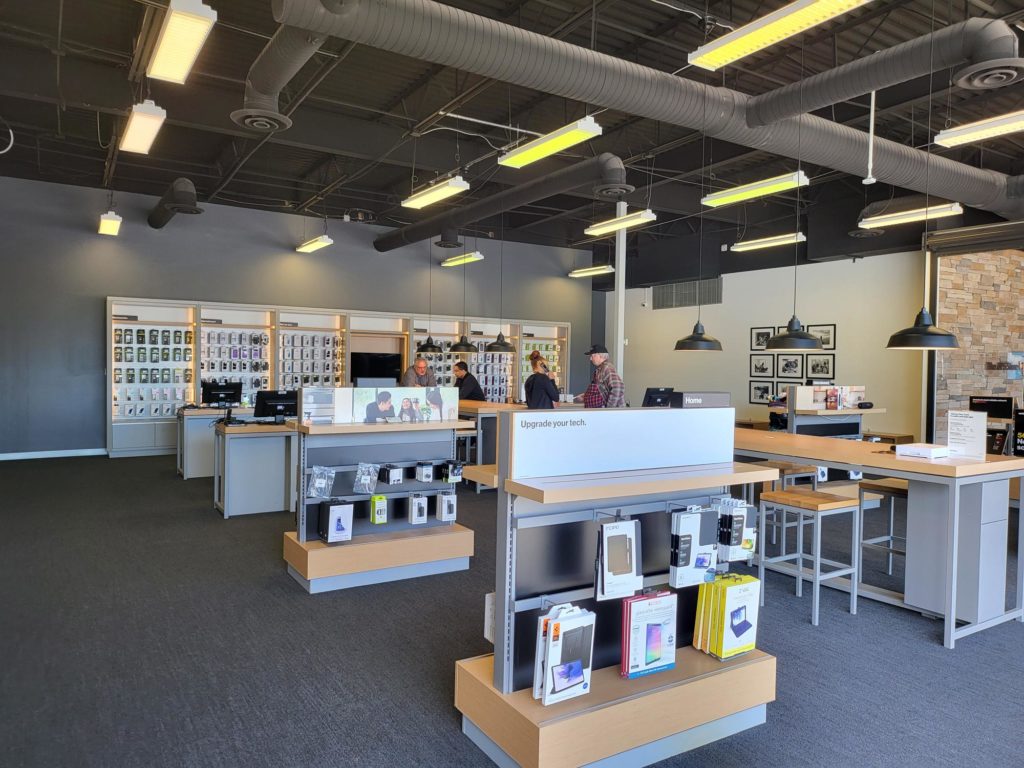 Interior of Victra Verizon Authorized Retail Store in Boiling Springs, SC.
