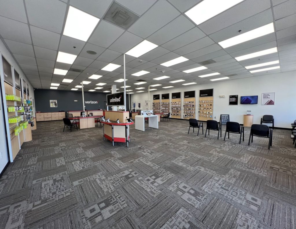 Interior of Victra Verizon Authorized Retail Store in Clover, SC.