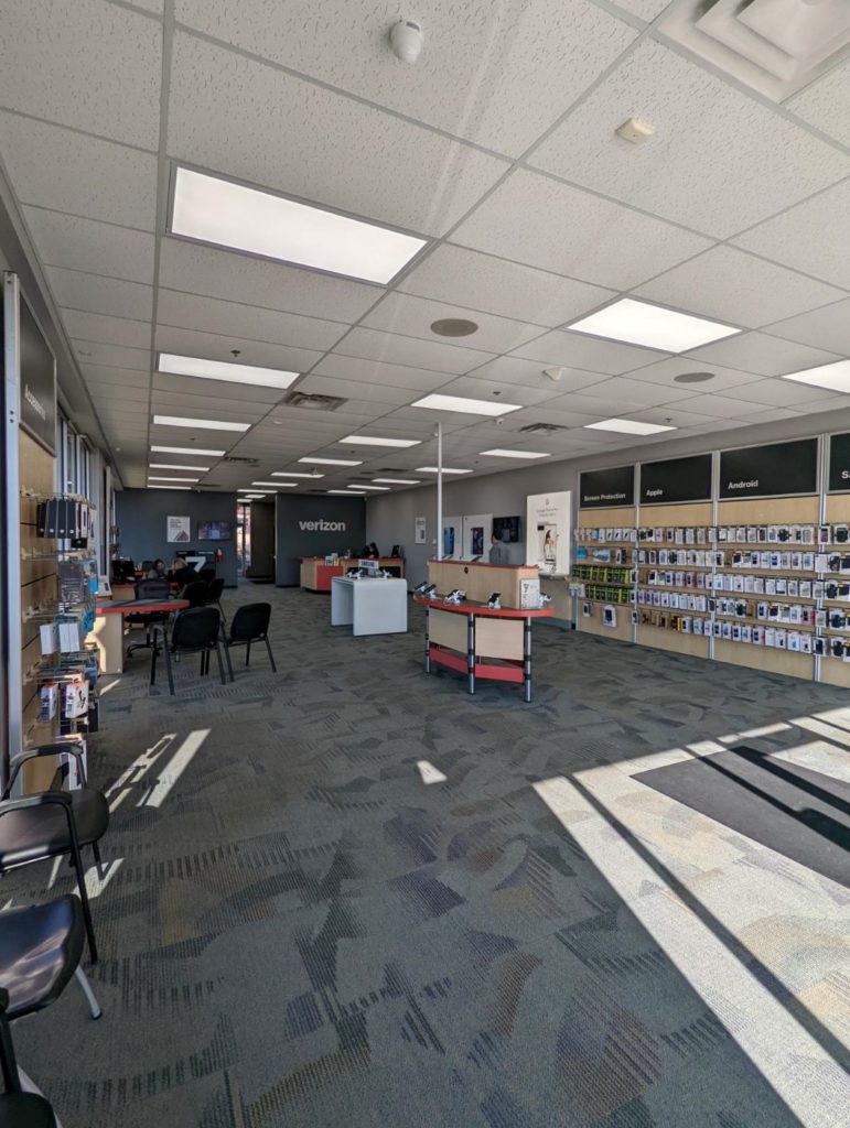Interior of Victra Verizon Authorized Retail Store in Rock Hill, SC.
