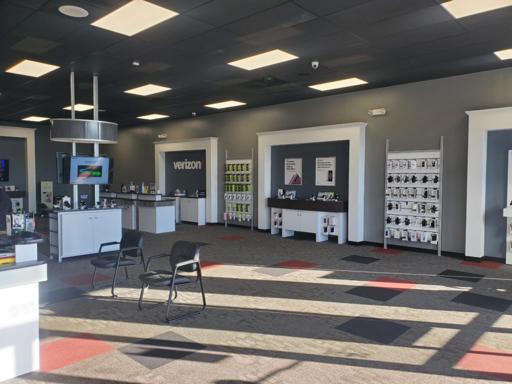 Interior of Victra Verizon Authorized Retail Store in Union, SC.