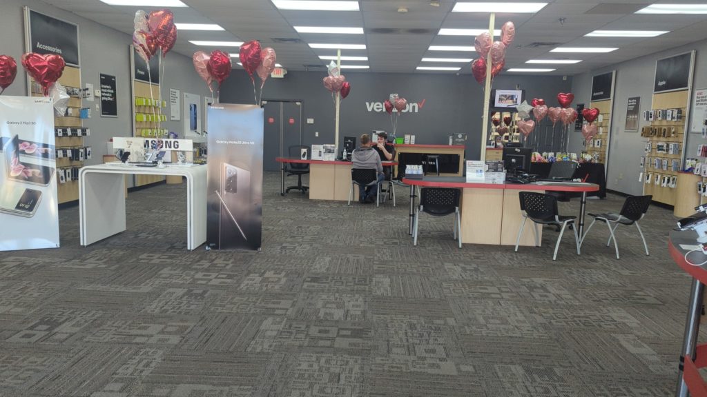 Interior of Victra Verizon Authorized Retail Store in York, SC.