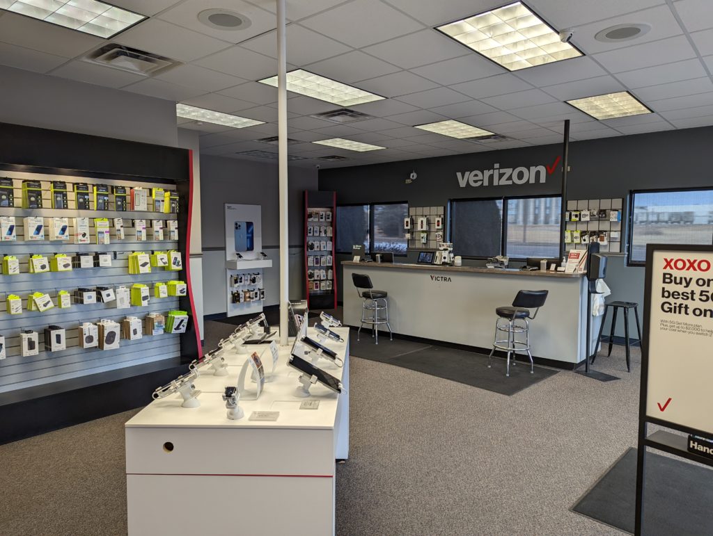 Interior of Victra Verizon Authorized Retail Store in Brookings, SD.