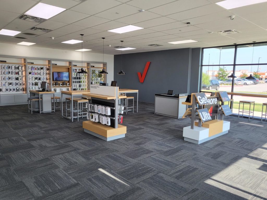 Interior of Victra Verizon Authorized Retail Store in Anna, TX.