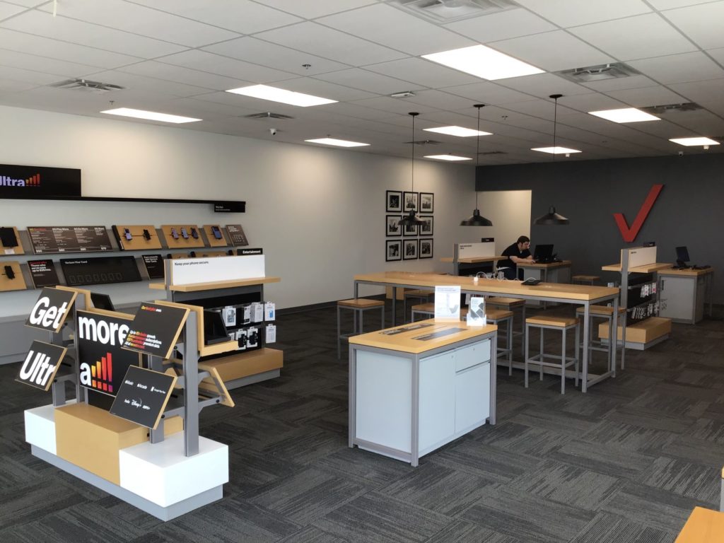 Interior of Victra Verizon Authorized Retail Store in Hutto, TX.