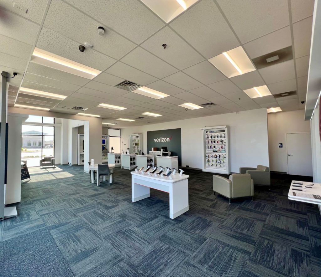 Interior of Victra Verizon Authorized Retail Store in Lubbock Milwaukee, TX.