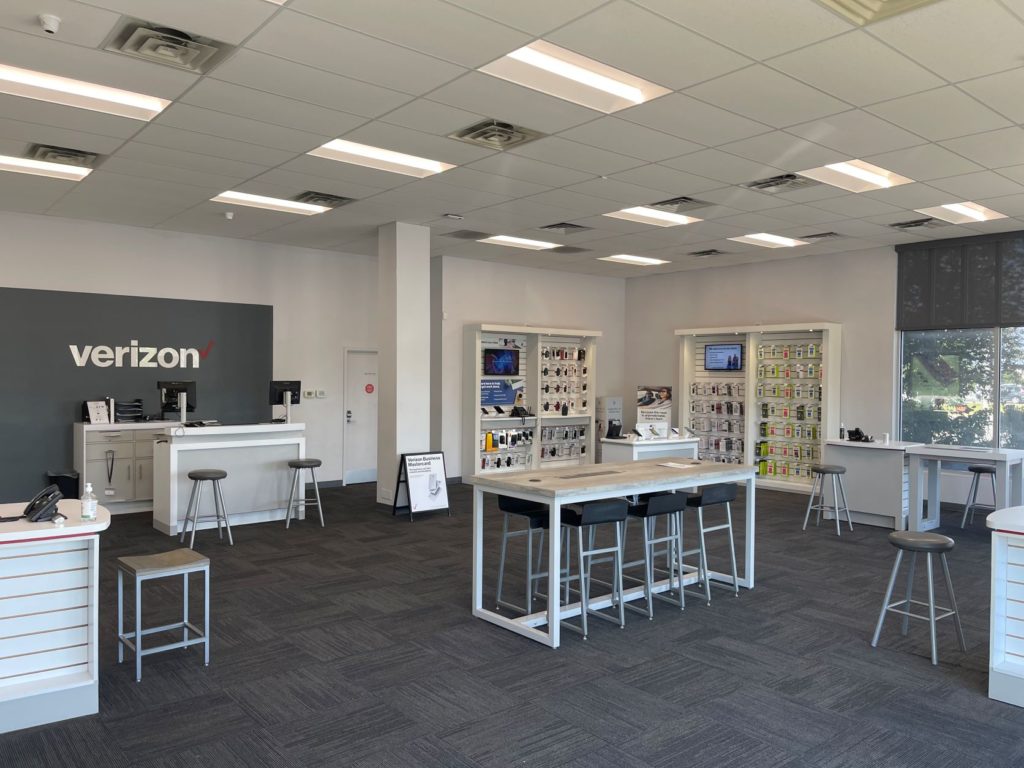Interior of Victra Verizon Authorized Retail Store in South Jordan, UT.
