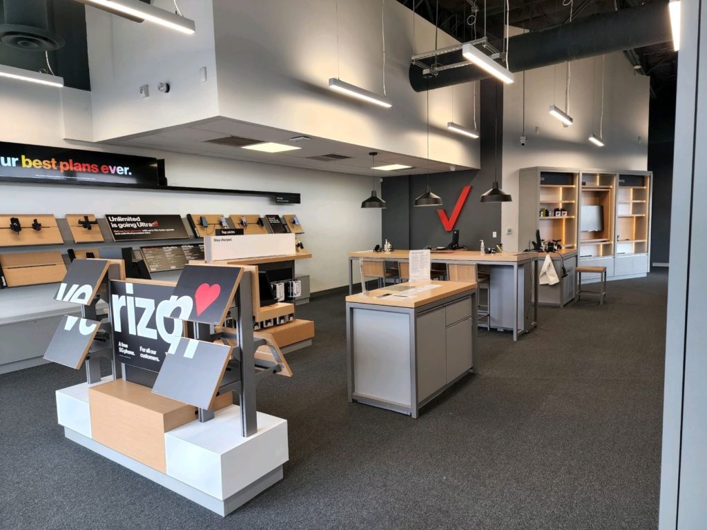 Interior of Victra Verizon Authorized Retail Store in Longview, WA.