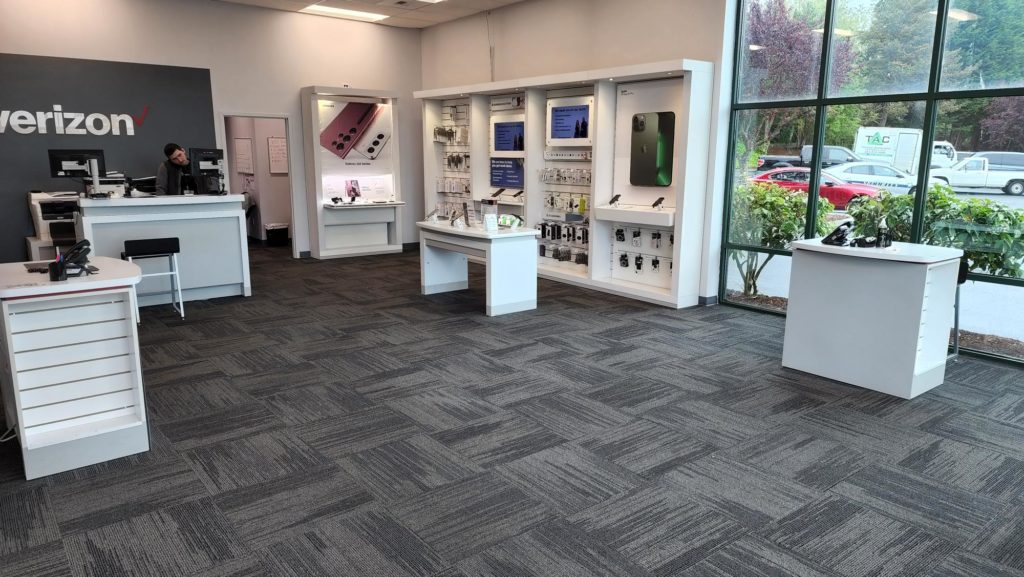 Interior of Victra Verizon Authorized Retail Store in Tacoma, WA.