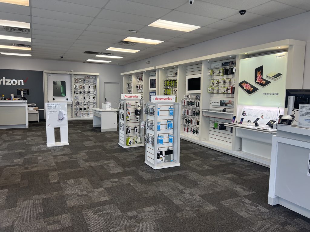 Interior of Victra Verizon Authorized Retail Store in Bayonne, NJ.