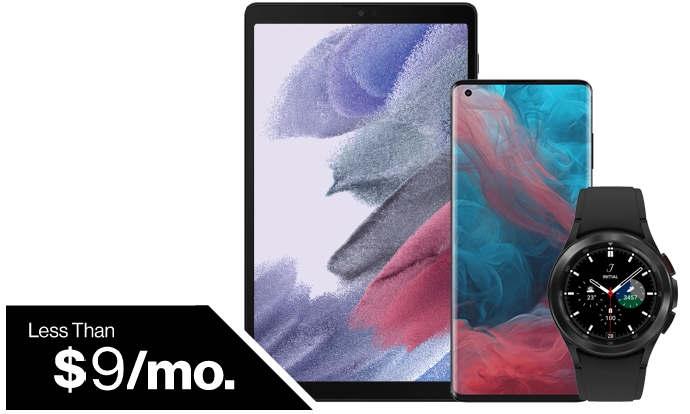 Motorola Edge with Galaxy A7 Tablet and Samsung Galaxy Watch4 or Watch4 Classic for Less than $9/month
