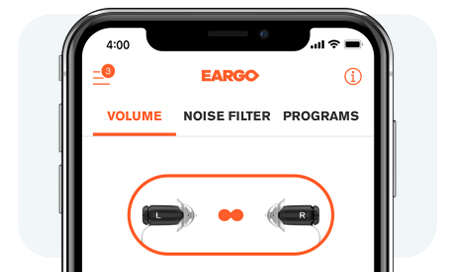 Eargo 6 Hearing Aids Smartphone App closeup
