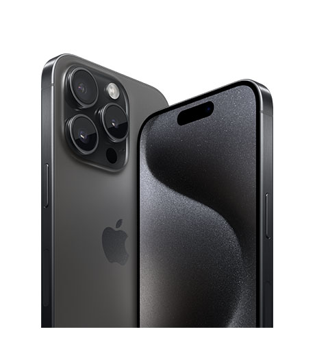 Apple iPhone 15 Pro Max in black titanium color.