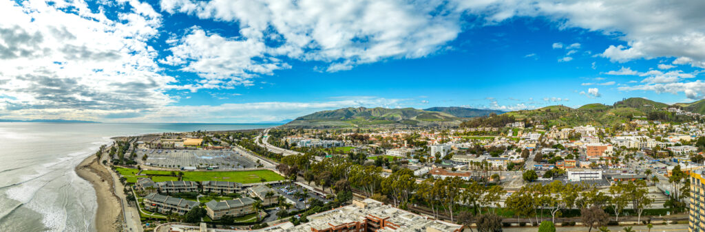Ventura California. Beach Pier. Aerial scenic Panorama