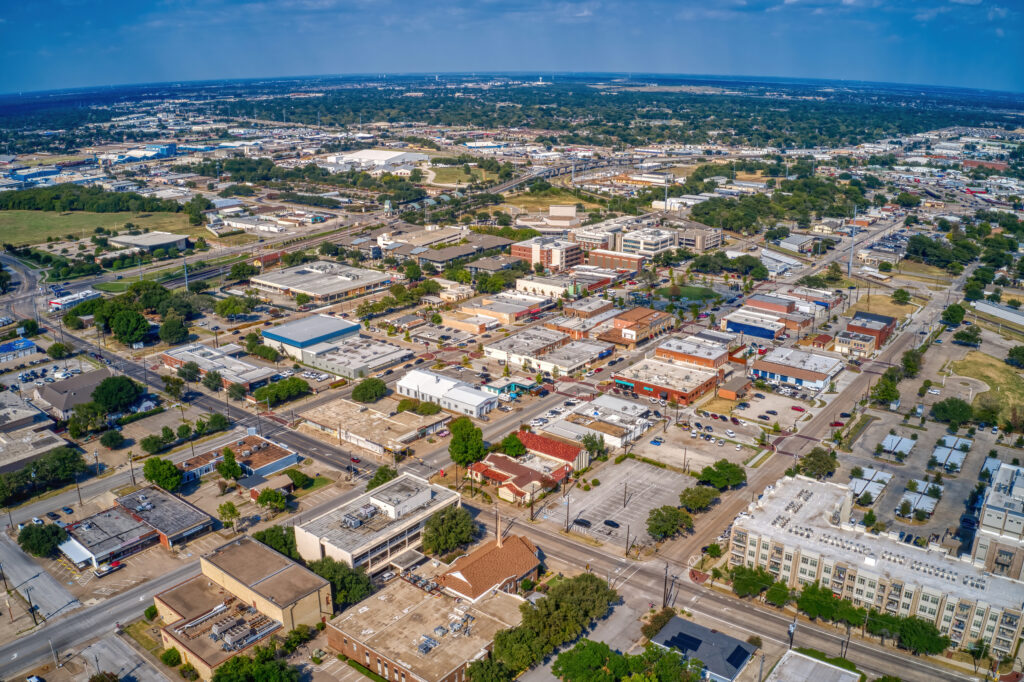 Aerial View of Garland, Texas in the DFW Suburb