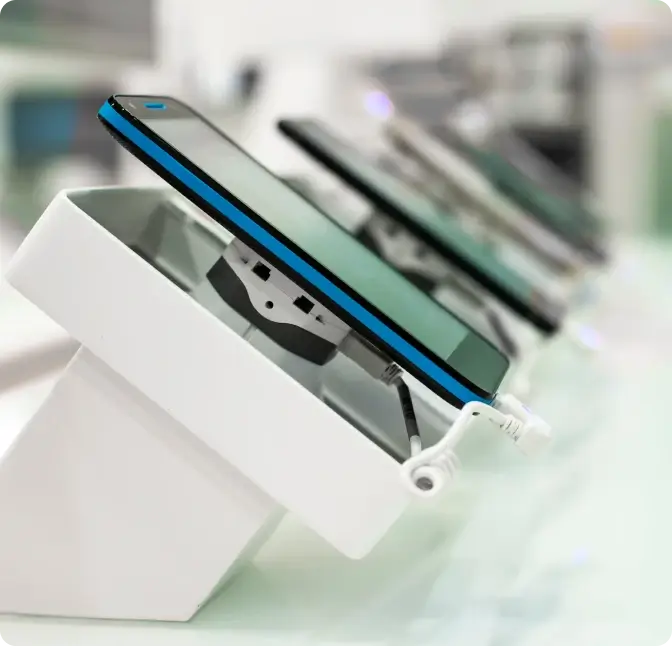 Smartphones on display at Verizon Wireless in Brooklyn, NY.