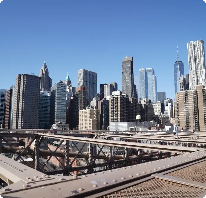 Skyline angle of New York City.