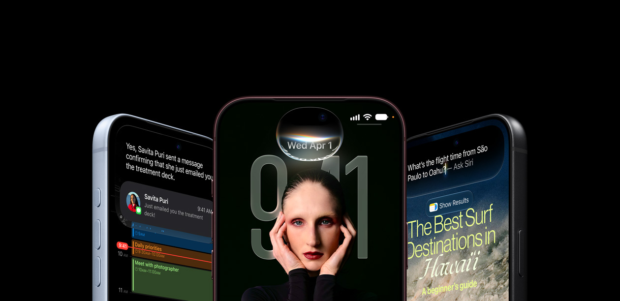 Three iPhone 18 Pro models in different finishes, shown from the front